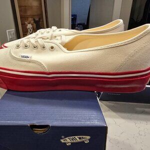 Vans Men's Lx Authentic 44 Duck Canvas / White / Red VN000EBNYF9 Mens Sz 12 NEW